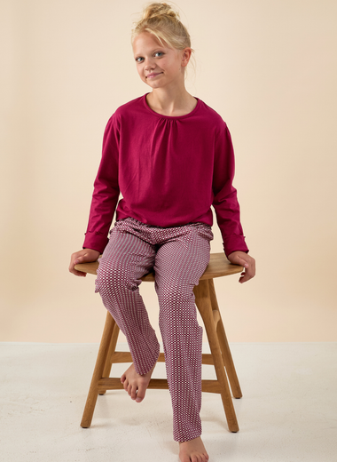 Kate Girls Pyjama Set Small Red Checks