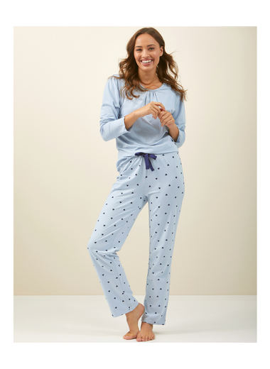 Women Pyjamas ( Light Blue Hearts )