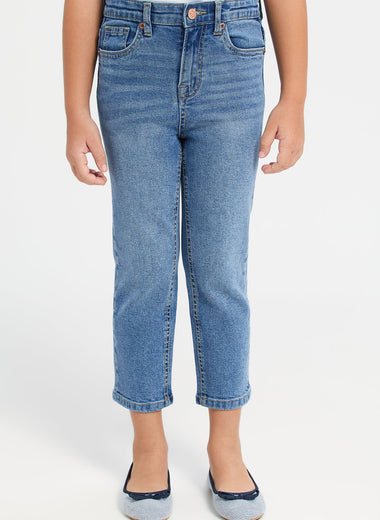 Girls Blue Basic 5 Pocket Jeans
