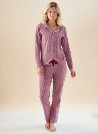 Donna Women Checkered Pyjamas Small Red Checks