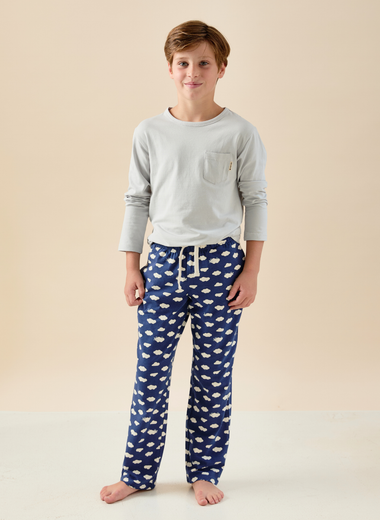 jamie pyjamas boys blue clouds