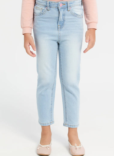 Girls Light Blue Basic 5 Pocket Jeans