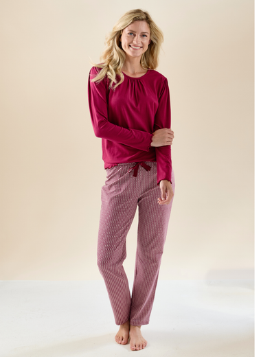 Kate Women Pyjama Set Small Red Checks