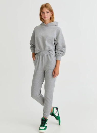 PULL&BEAR BASIC COLORED JOGGERS(GREY MARL)