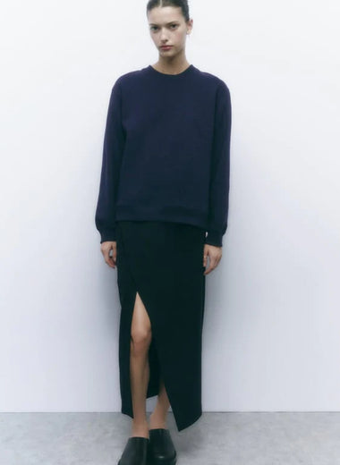 ZARA MINIMALIST SWEATSHIRT(NAVY)