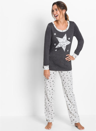 Playful pajamas with elastic cuffs