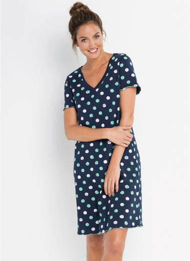 Bonprix Navy Blue Dotted NightGown