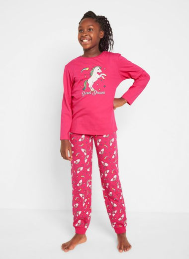 Sweet pajama suit with unicorn print