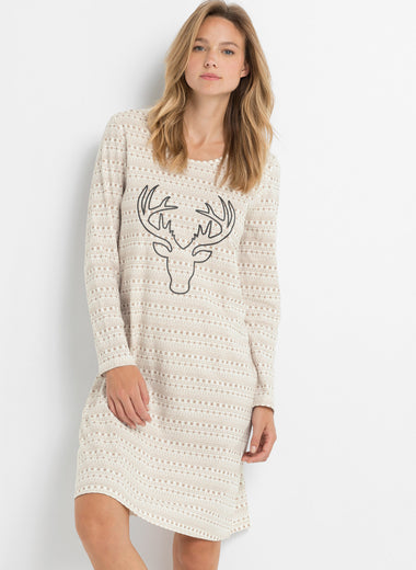 Cozy nightgown with a practical gift bag