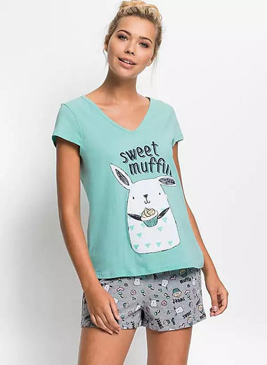 Printed Pyjamas Shorty Set