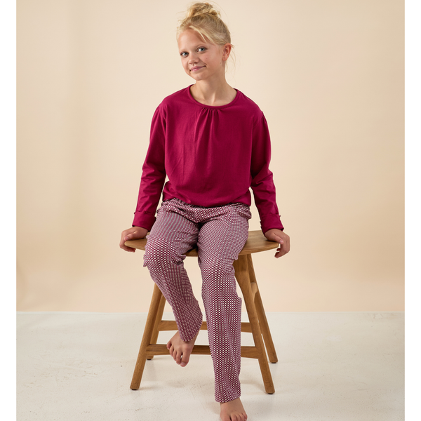 Kate Girls Pyjama Set Small Red Checks