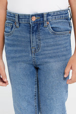 Girls Blue Basic 5 Pocket Jeans
