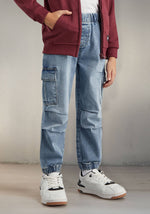 Boys Plain Cargo Fit Jeans