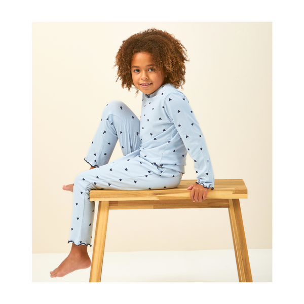 Girls Pyjamas (Light Blue Hearts)