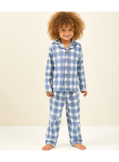 Classic Boys Pyjamas ( Large Blue Checks )