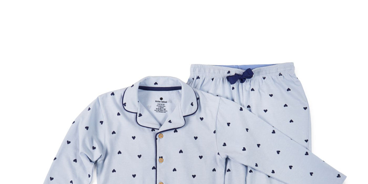 Classic Girls Pyjamas ( Light Blue Hearts ) FOSKARACHI