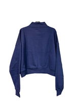 Women Quarter Zipped Sweatshirt (Navy)