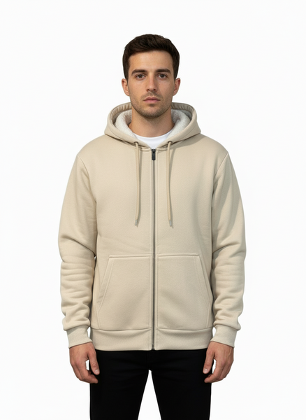 Sherpa Hooded Jacket (Beige)