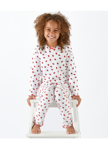 Girls Pyjamas ( White Ladybugs )