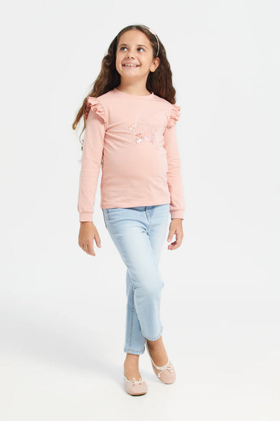 Girls Light Blue Basic 5 Pocket Jeans