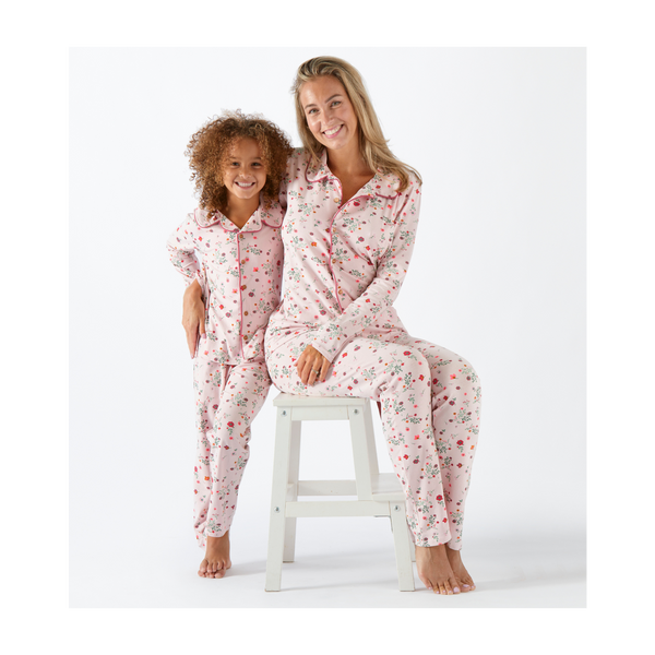 Women Pyjama Set ( Lilac Pink Flowers )