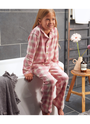 Classic Girls Pyjamas ( Large Pink Checks )