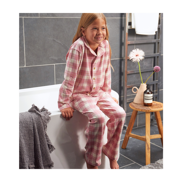 Classic Girls Pyjamas ( Large Pink Checks )