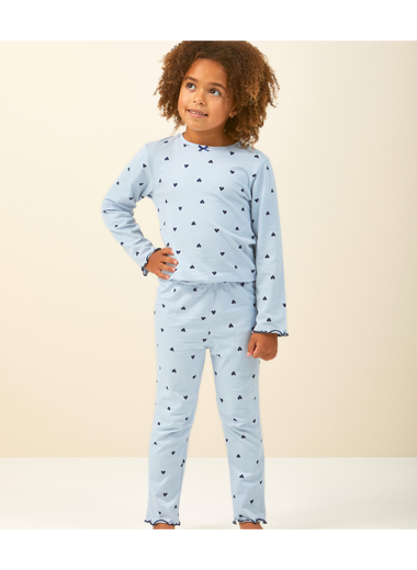 Girls Pyjamas (Light Blue Hearts)