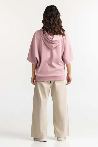Pink Basic Hooded Sweatshirt