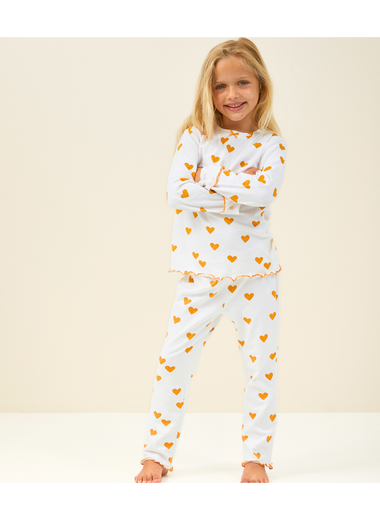 Girls Pyjamas (White Hearts)