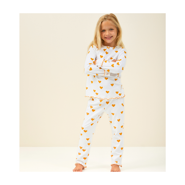 Girls Pyjamas (White Hearts)
