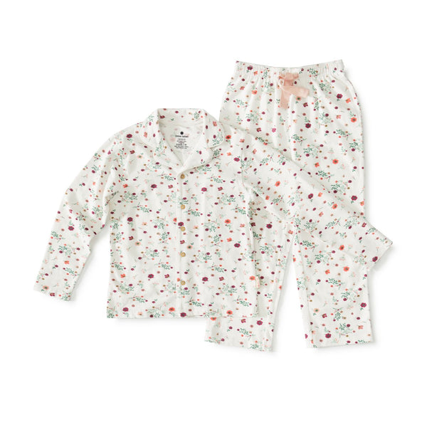 Classic Girls Pyjamas ( White Flowers )