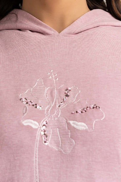 Pink Basic Hooded Sweatshirt