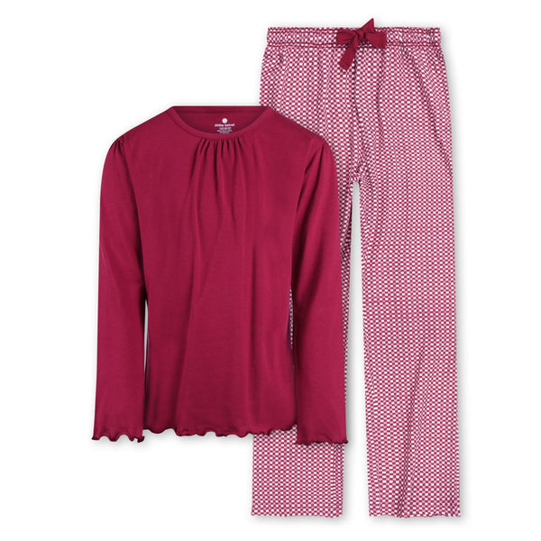 Kate Girls Pyjama Set Small Red Checks