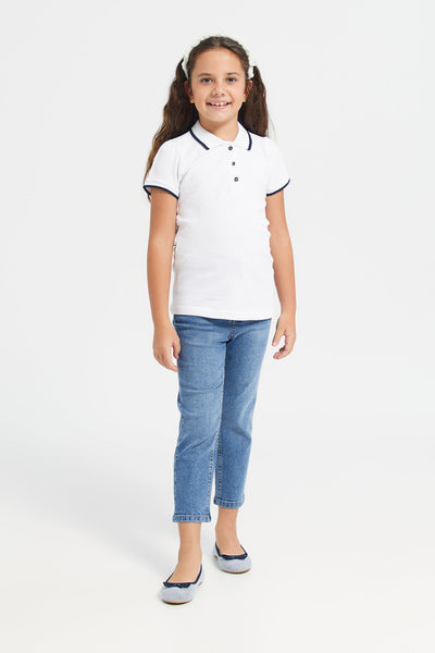 Girls Blue Basic 5 Pocket Jeans