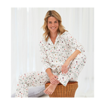 Classic Women Pyjamas ( White Flowers )