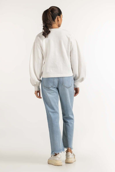 White Knitted Sweat Shirt