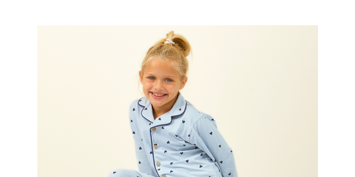Classic Girls Pyjamas ( Light Blue Hearts ) FOSKARACHI