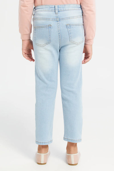 Girls Light Blue Basic 5 Pocket Jeans