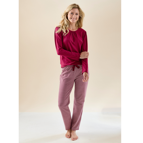Kate Women Pyjama Set Small Red Checks
