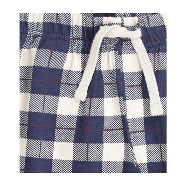 jamie pyjamas boys large check navy blue
