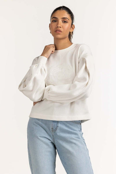 White Knitted Sweat Shirt