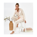 Classic Women Pyjamas ( White Vertical Flowers )