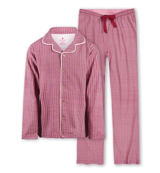 Donna Girls Checkered Pyjamas Small Red Checks