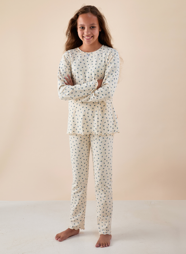 Emma Pyjamas Girls Rosebuds Blue