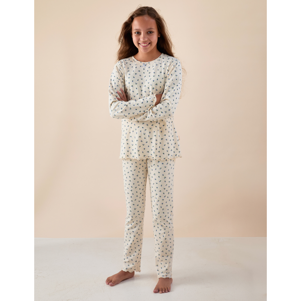 Emma Pyjamas Girls Rosebuds Blue