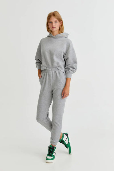 PULL&BEAR BASIC COLORED JOGGERS(GREY MARL)