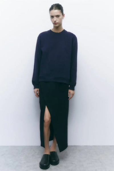ZARA MINIMALIST SWEATSHIRT(NAVY)