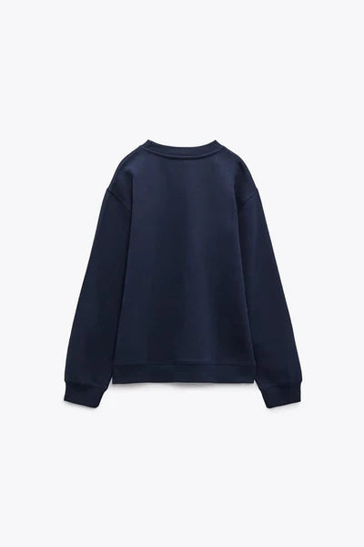 ZARA MINIMALIST SWEATSHIRT(NAVY)
