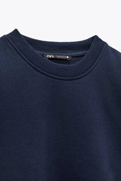ZARA MINIMALIST SWEATSHIRT(NAVY)